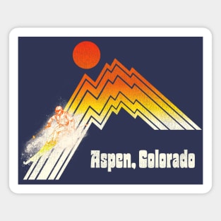 Aspen Colorado 70s/80s Retro Souvenir Style Skiing Magnet
